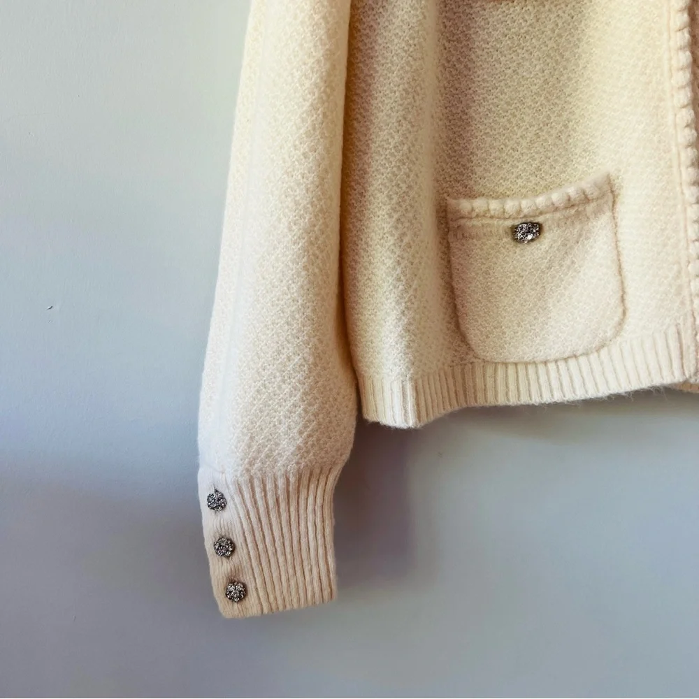 New J.Crew Odette sweater lady jacket with jewel buttons Size Large​​​